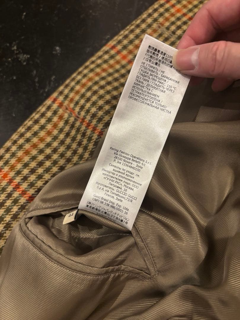 GUCCI 2021 ミケーレ チェック ステンカラーコート 44