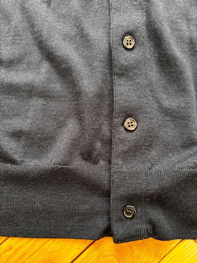 JOHN SMEDLEY ネイビー カーディガン　L 襟付き