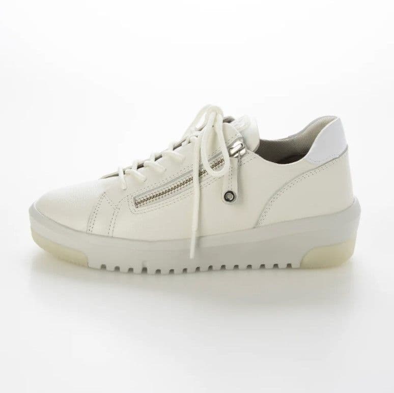 fitfit 新品24cm◆サイドジップレザースニーカー700 （ホワイト）