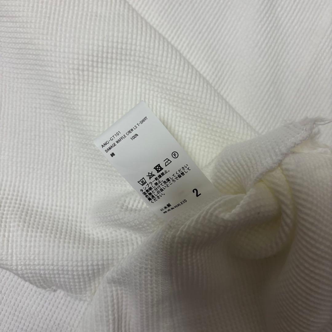 アンセルム　試着のみ　ダメージ加工　ワッフルクルーネックT タグあり
