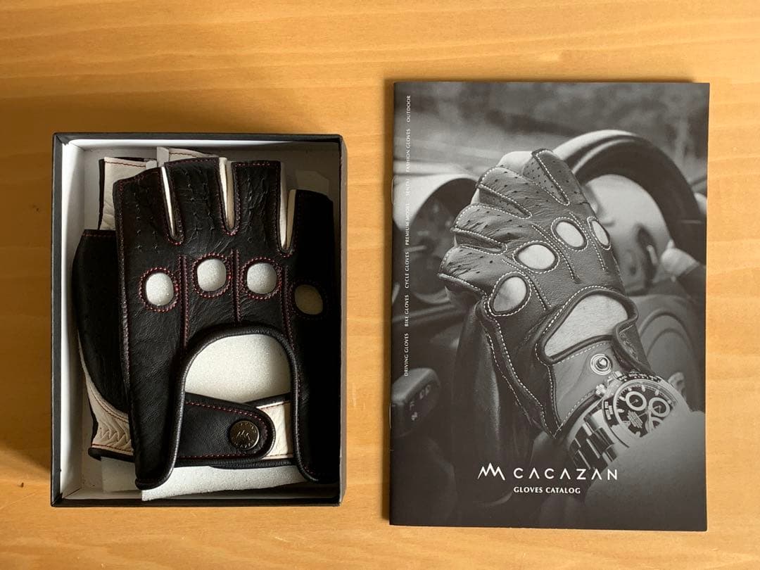 CACAZAN DDR-071R ドライビンググローブ 半指 黒/白