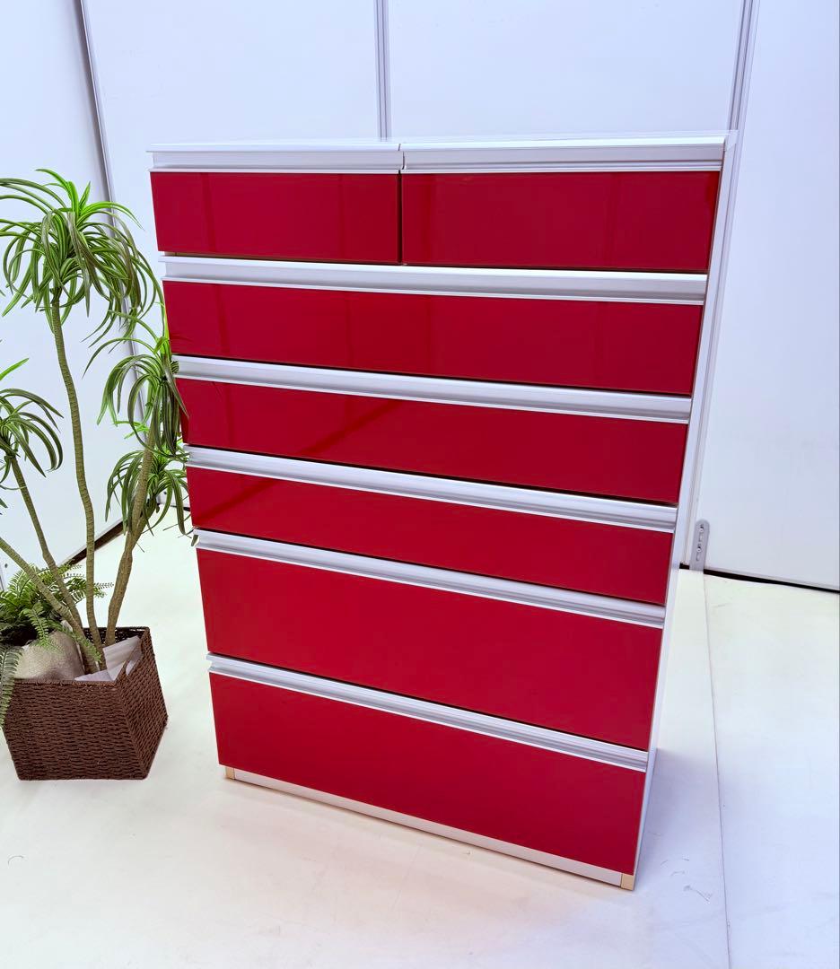 赤い7段チェスト 収納タンス チェスト・キャビネット