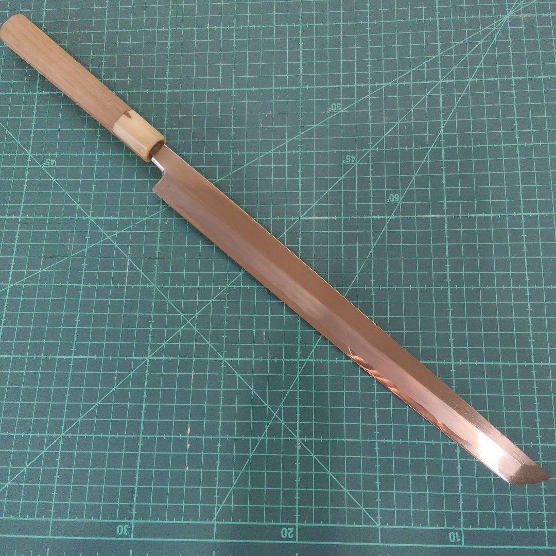 柳刃包丁　先丸蛸引　 木製ハンドル