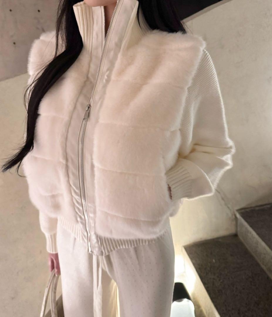 dholic同型　2WAYニットスリーブエコファーダウンジャンパー