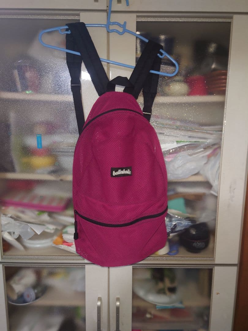 ピンク メッシュバックパック
