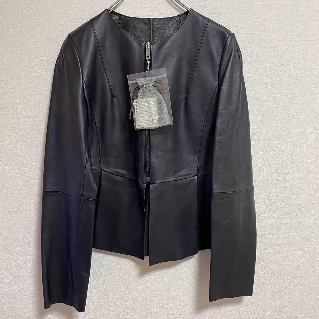 SPORTMAX スポーツマックス　レザージャケット　ノーカラージャケット　M