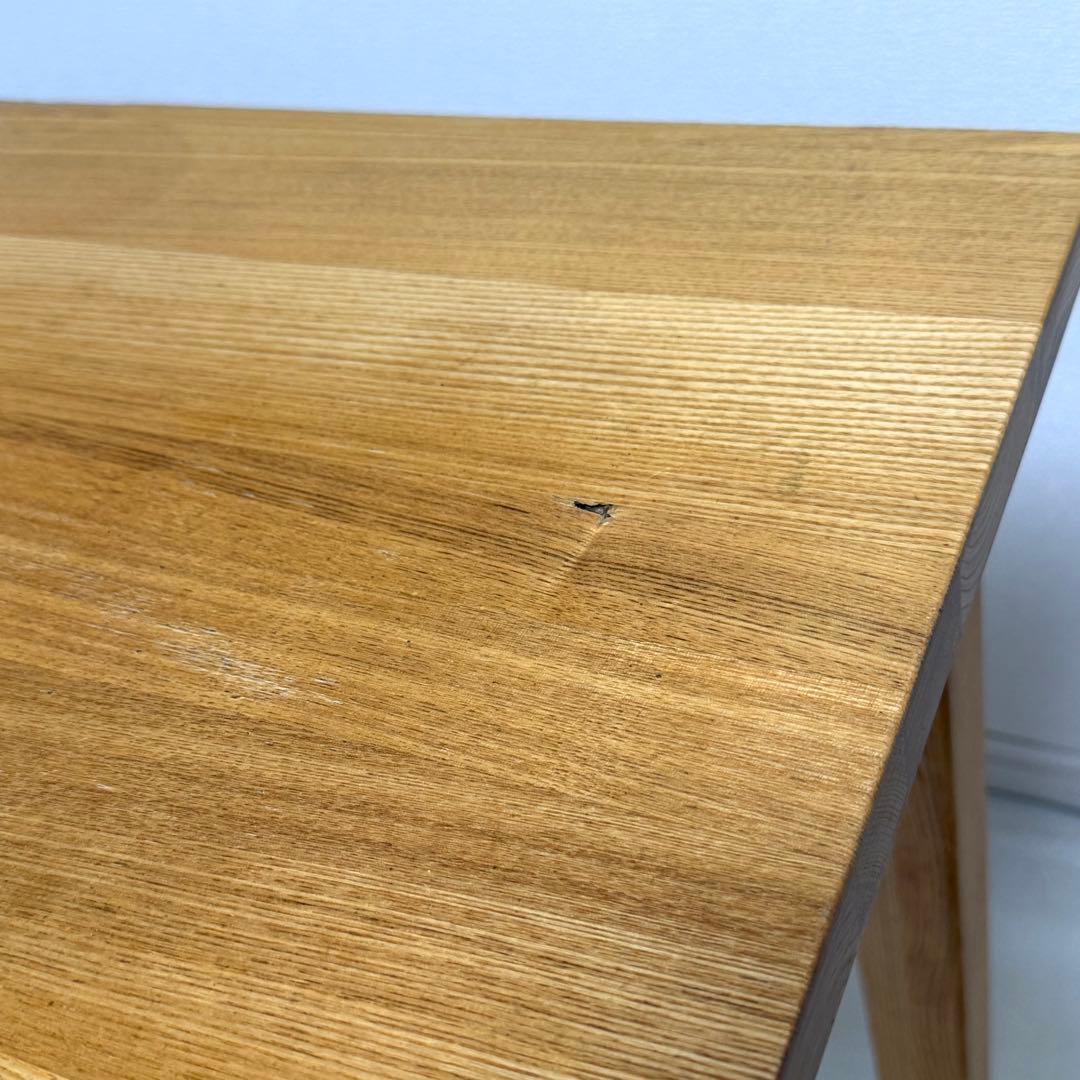 無印良品　無垢　タモ材　木製　パーソナルデスク　引き出し付き　机
