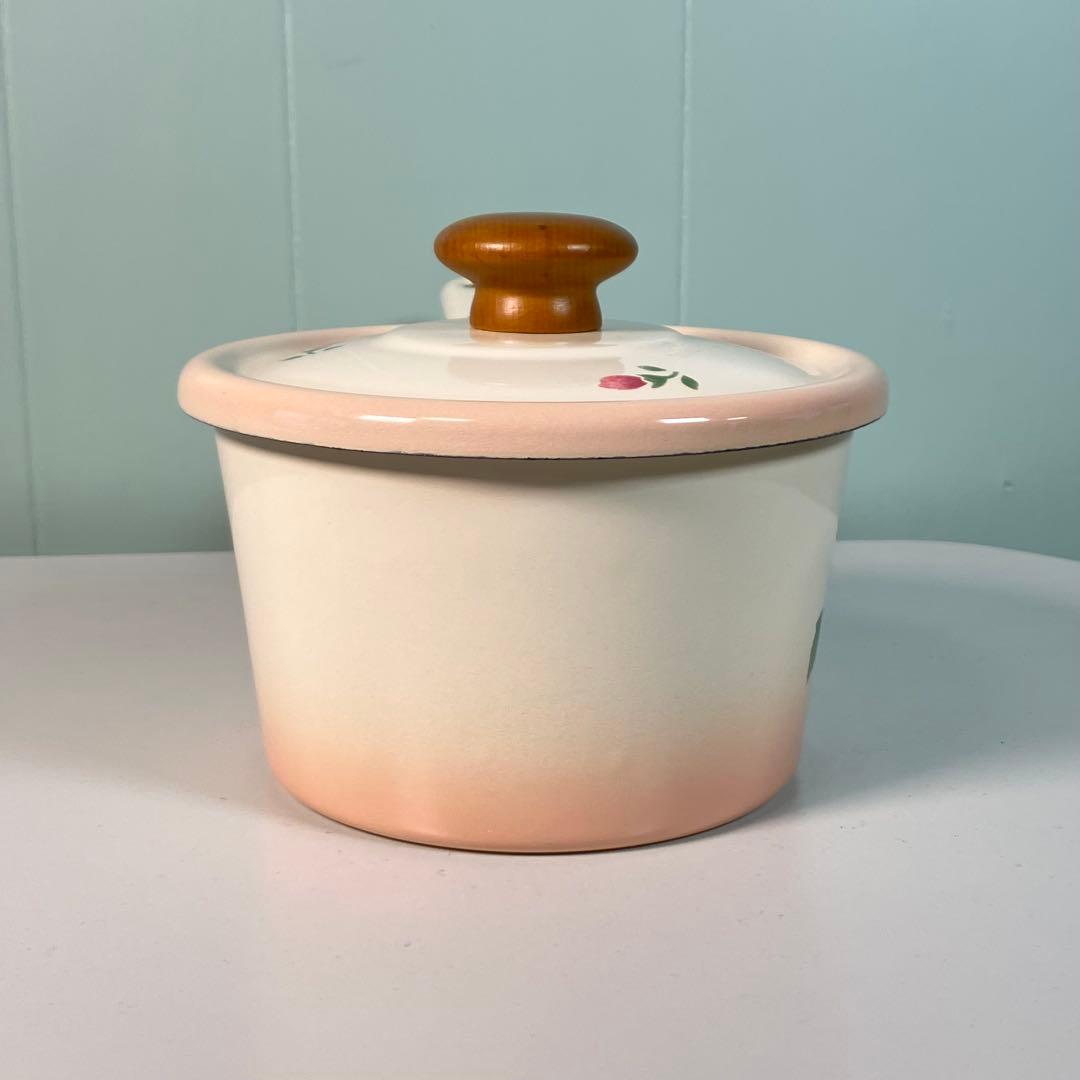 Many マニーローズ 16cm ホーロースープパン（ローズ）