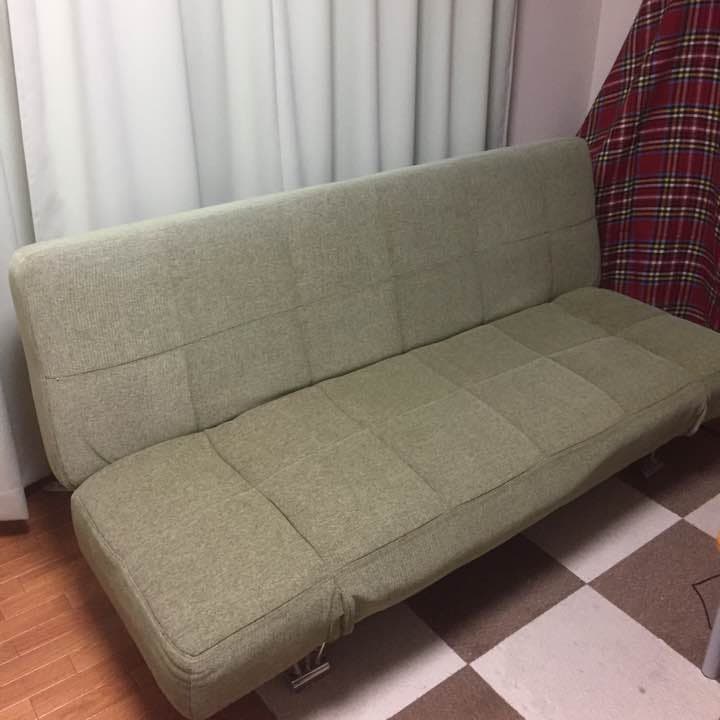 【送料込み】ソファベッド 薄緑