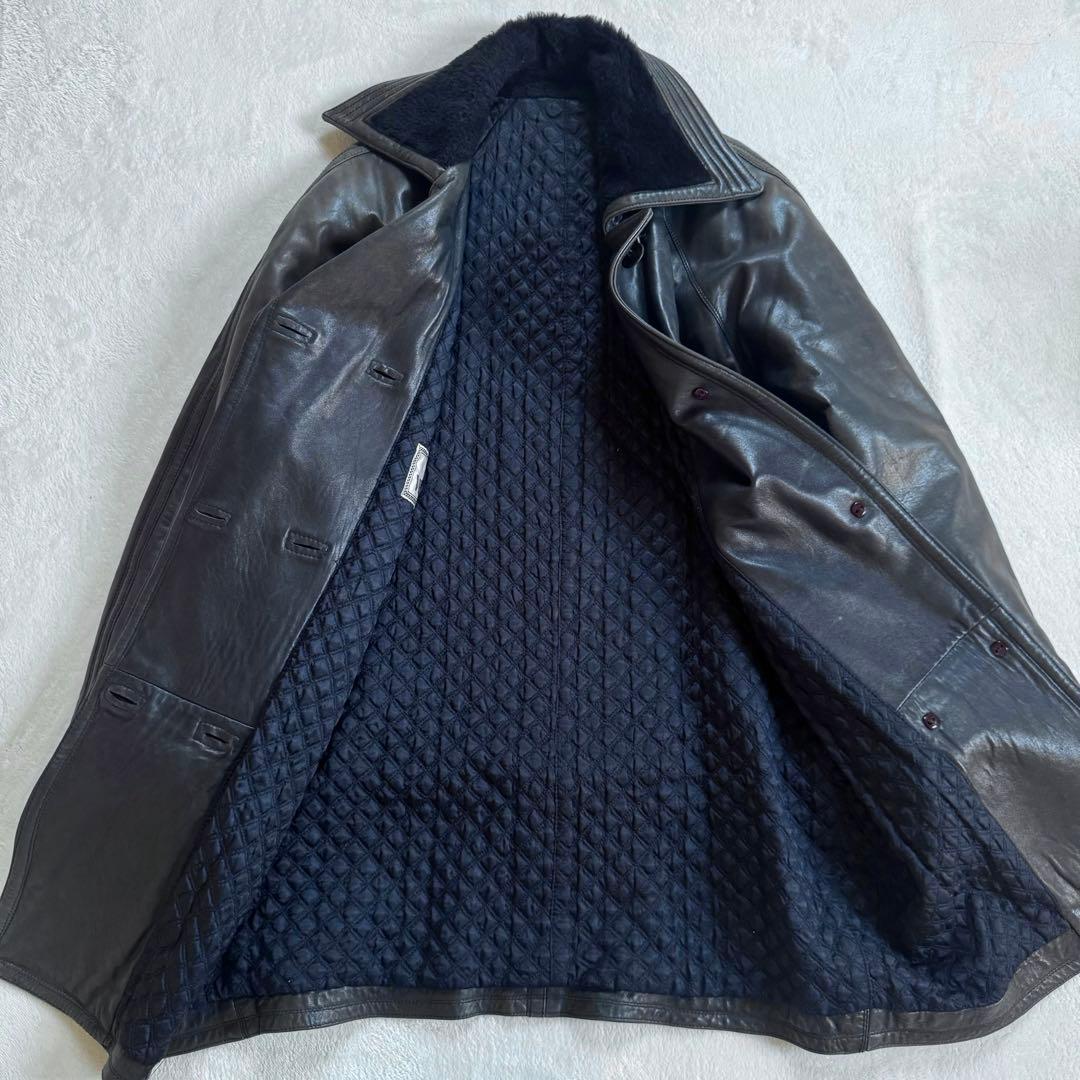 GIANNI VERSACE レザートレンチコート ダブル ロング丈　メデューサ