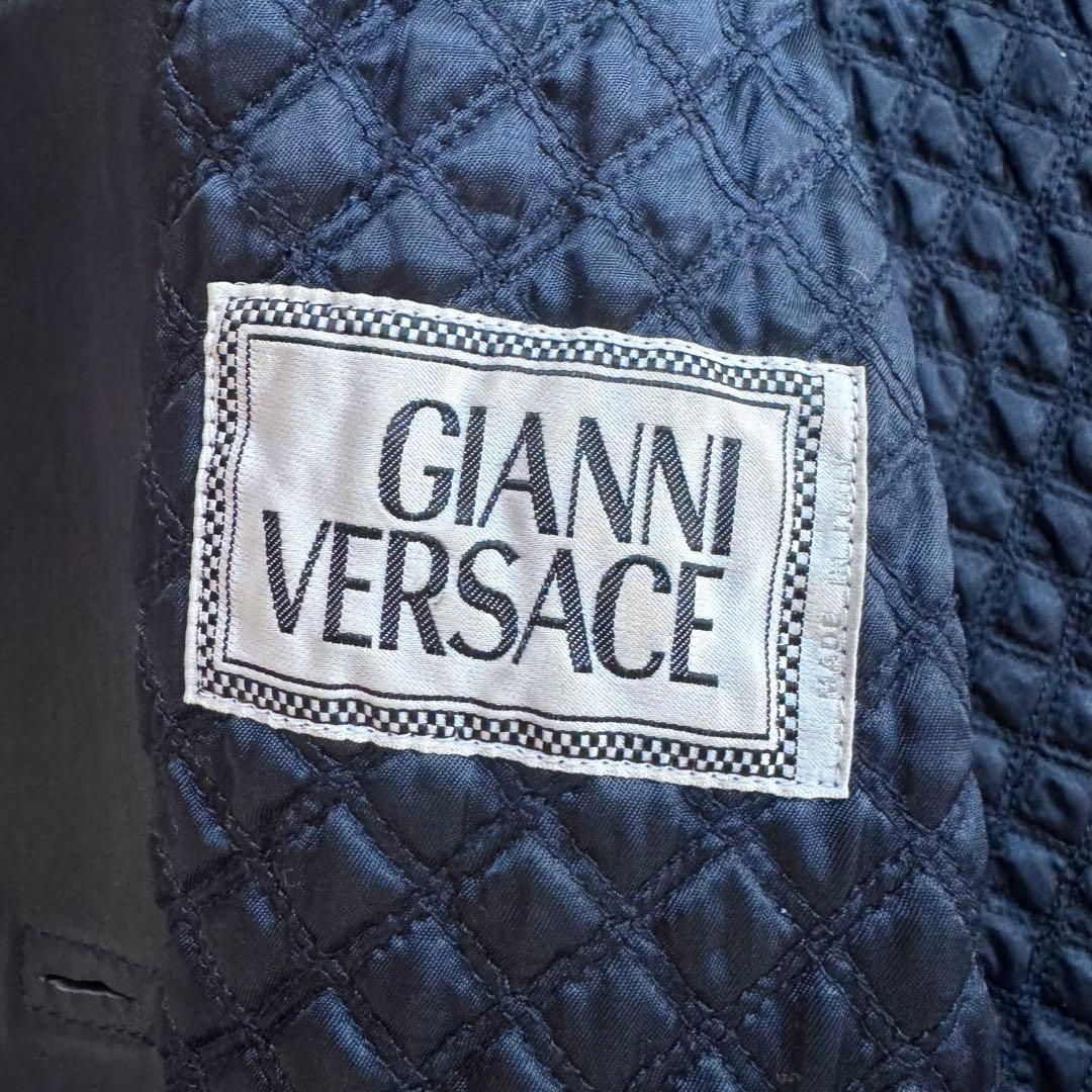 GIANNI VERSACE レザートレンチコート ダブル ロング丈　メデューサ
