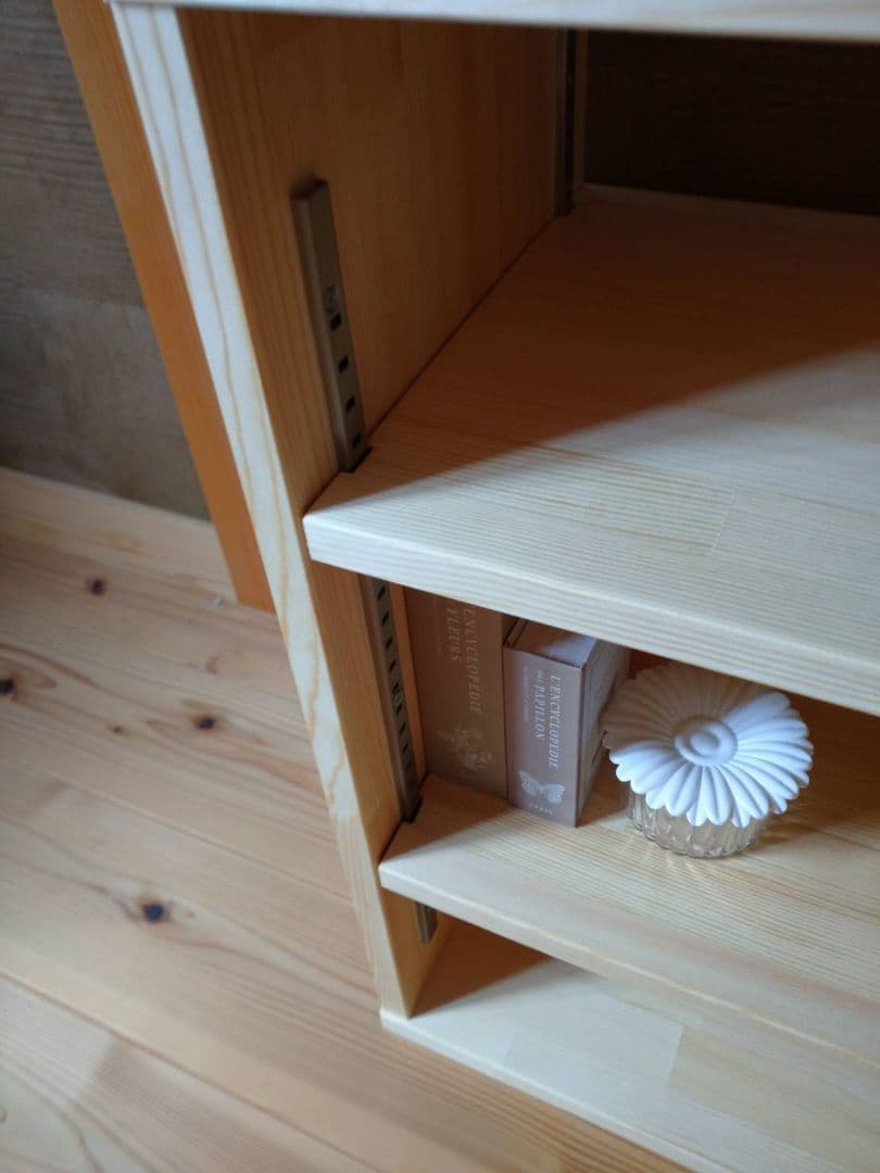 【送料無料】天然木　赤松集成材　棚板可動式　シェルフ　飾り棚　絵本棚　本棚