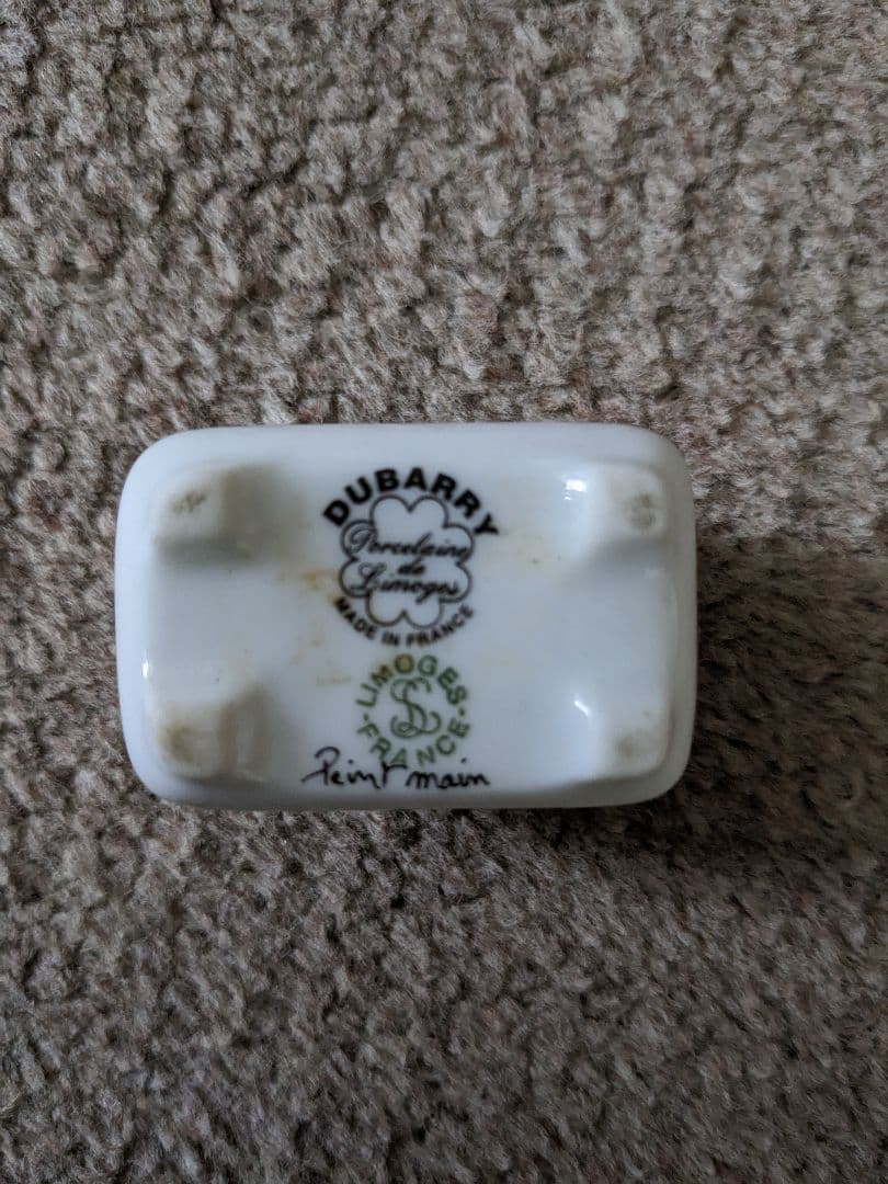 ♦リモージュ フランス製 デュバリー磁器 ４足トリンケットボックス アンティーク