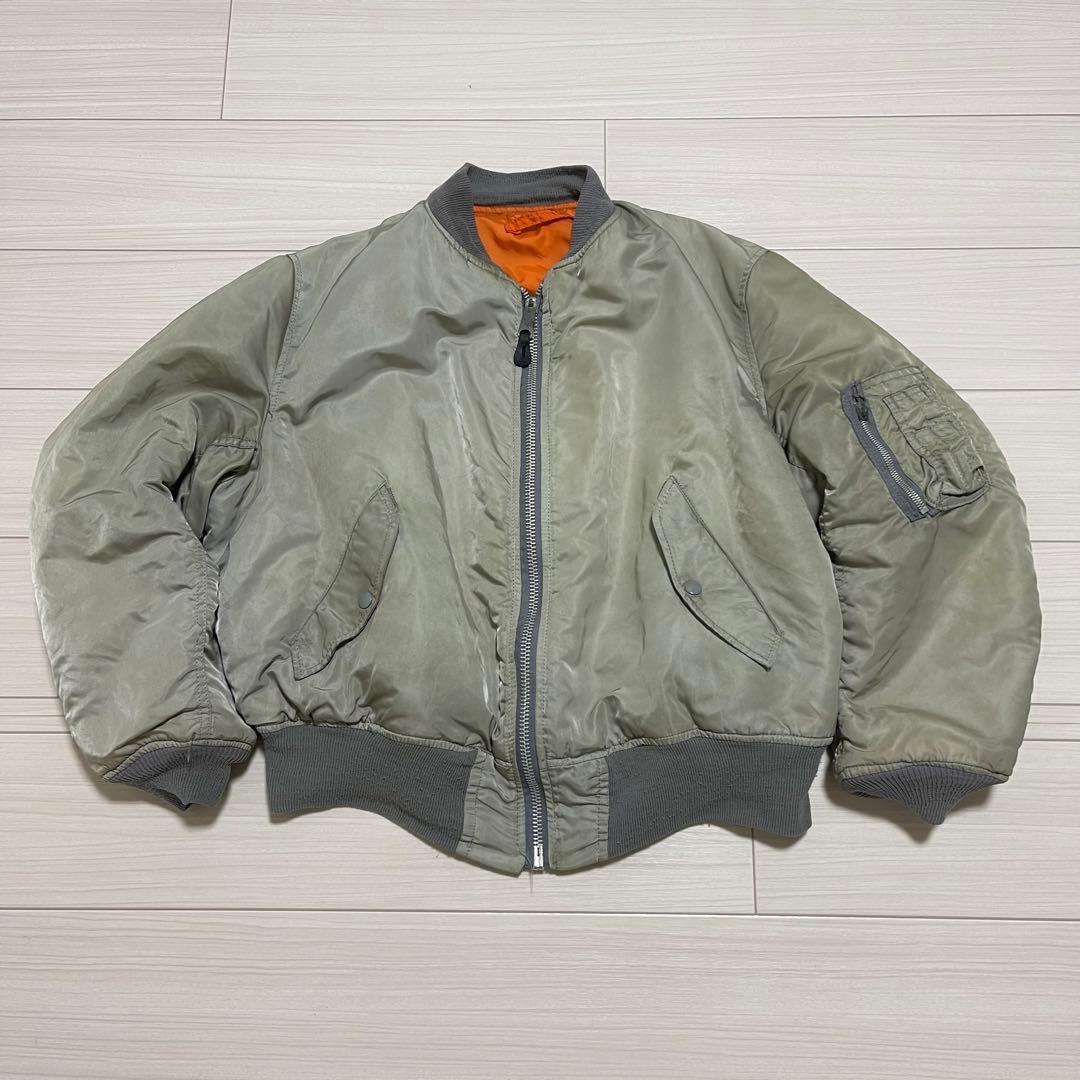 ALPHA USA製 MA-1 フライトジャケット シルバーXLサイズ