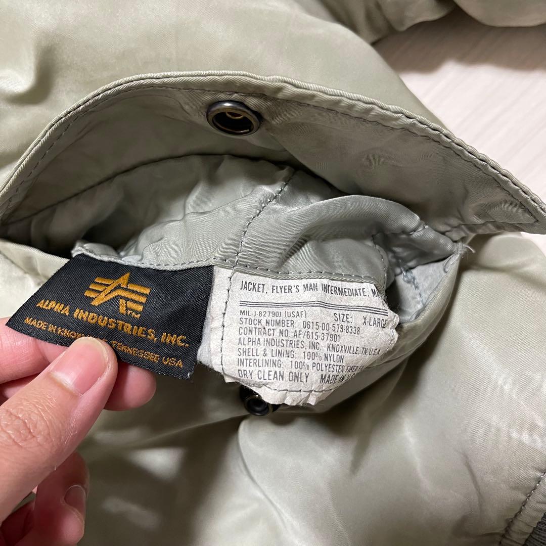 ALPHA USA製 MA-1 フライトジャケット シルバーXLサイズ