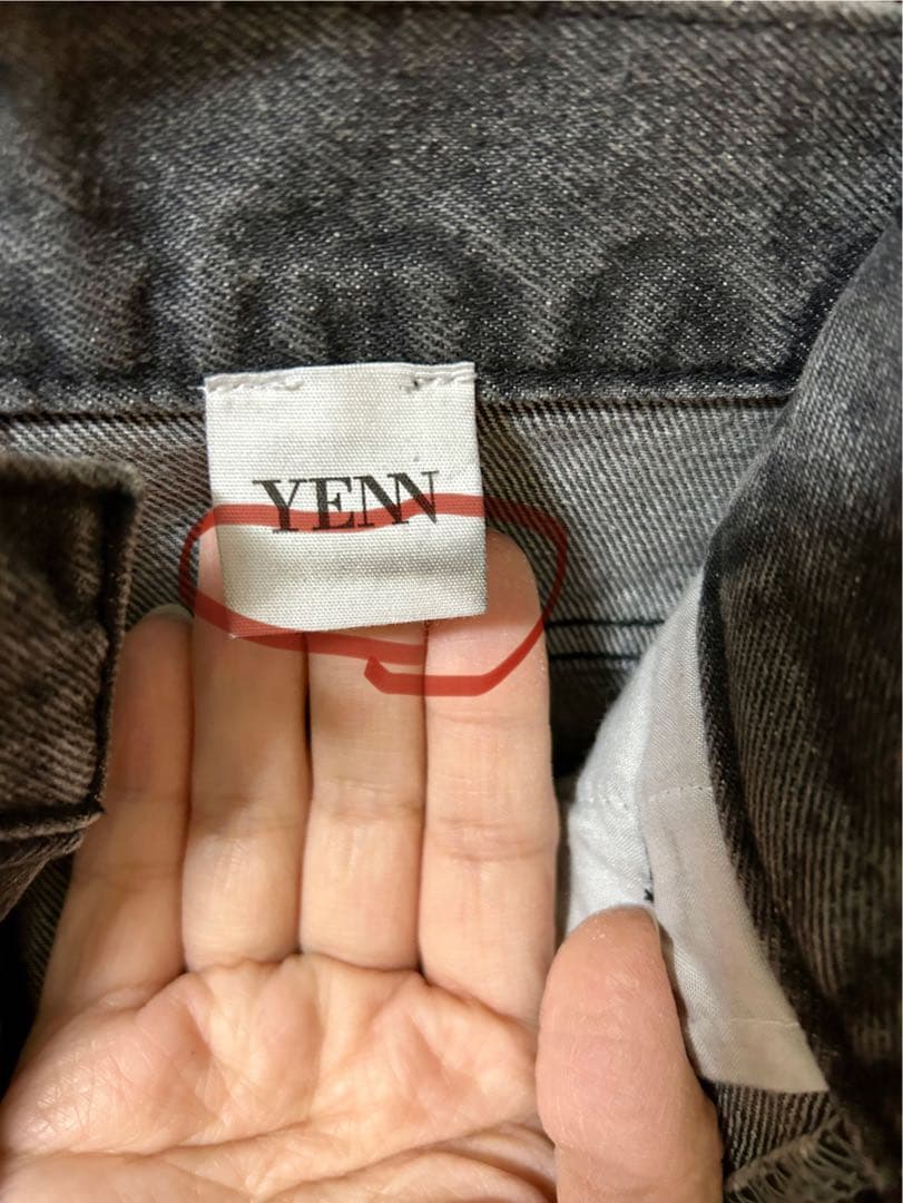 yenn グレー タッグワイドデニム 40 美品　定価26400