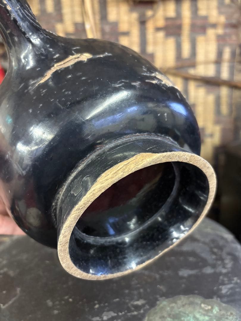 アイヌ　エトゥヌプ　片口　儀礼用　イヨマンテ　民具　漆器　根来塗り　明治〜戦前か