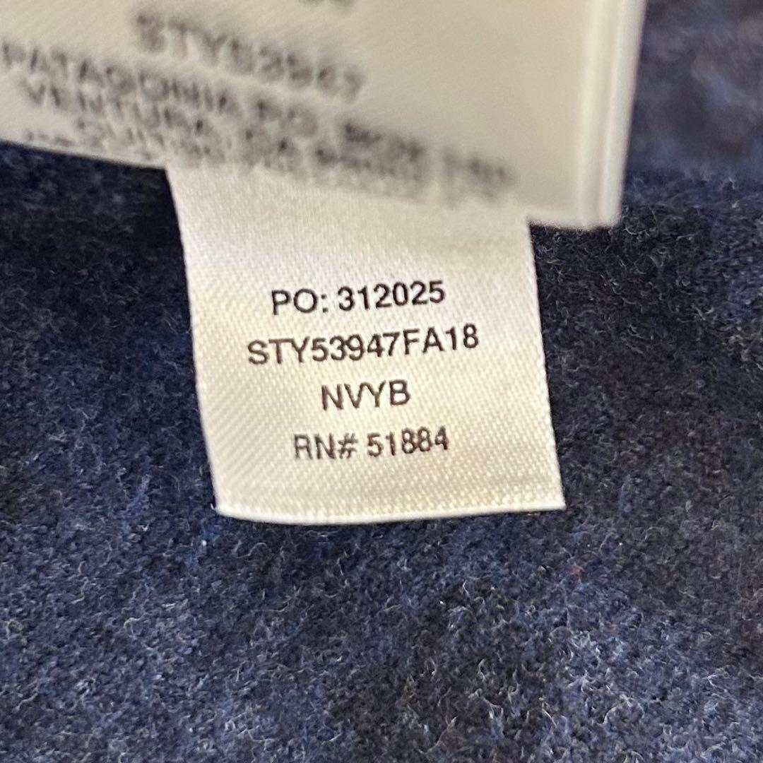 パタゴニア　オーガニックコットン　フランネルシャツ　Sサイズ　ネイビー