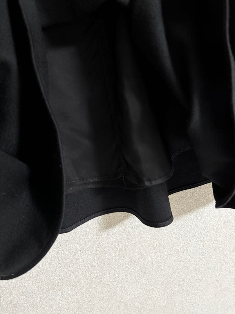 theory luxeセオリー黒ブラック フレアスカート ウールスカートSサイズ