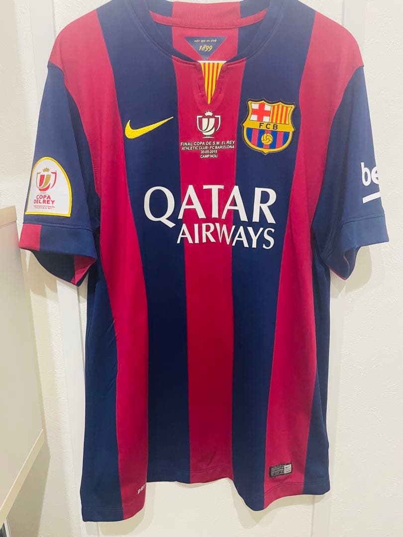 メッシ　バルセロナ 2014−2015 ホーム　国王杯仕様フルパッチ　正規品　L