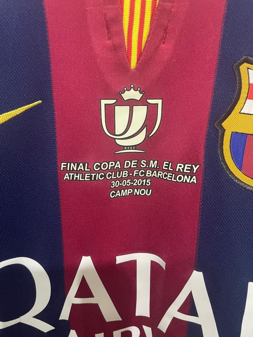 メッシ　バルセロナ 2014−2015 ホーム　国王杯仕様フルパッチ　正規品　L