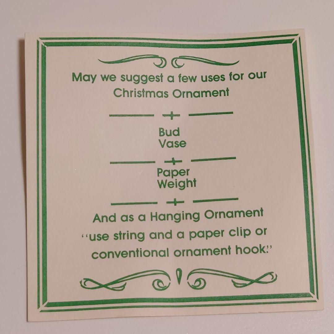 アンカーホッキング【HAPPY HOLIDAY】オーナメント　1978年