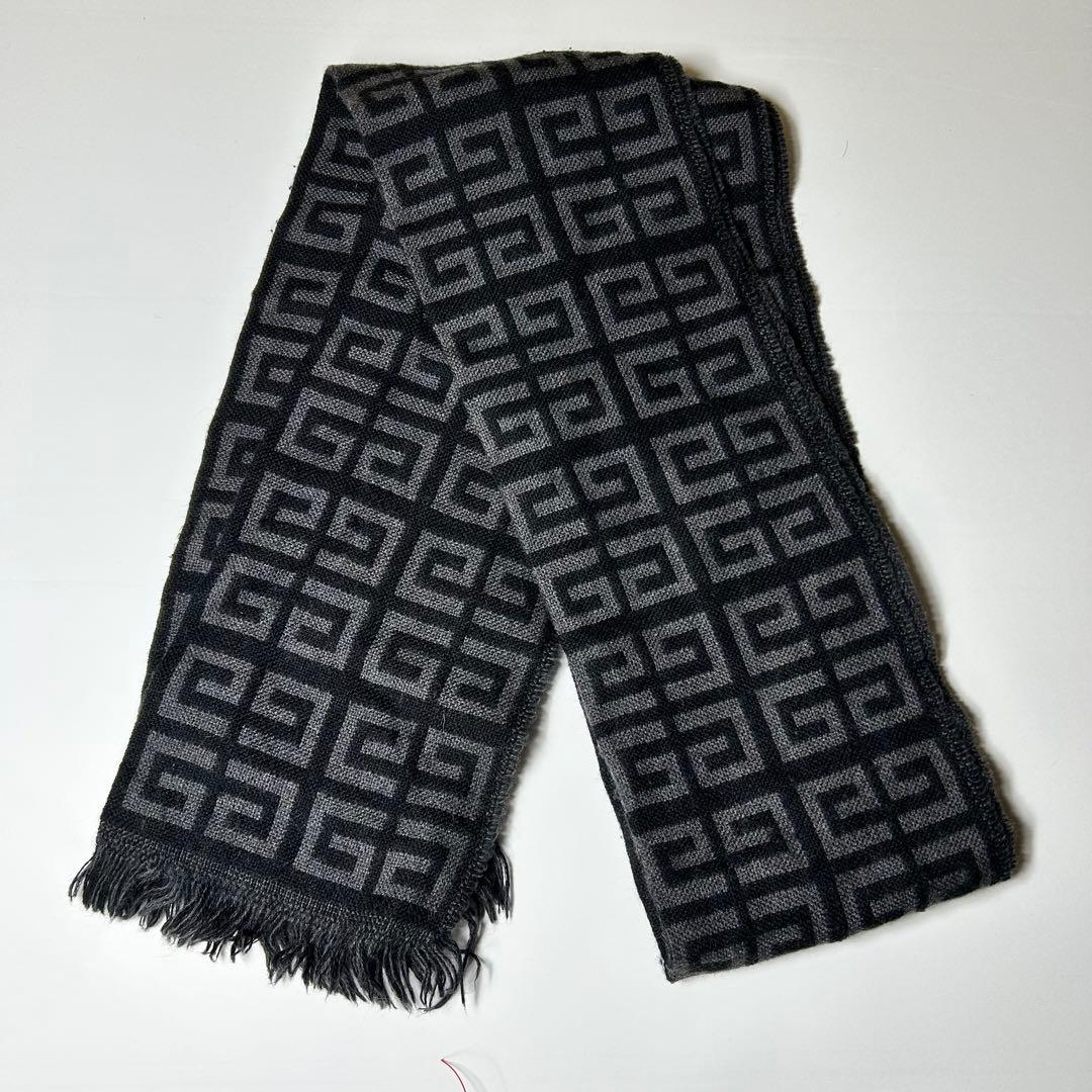 ジバンシー　マフラー　ウール　イタリア製　総柄　ストール　モノグラム