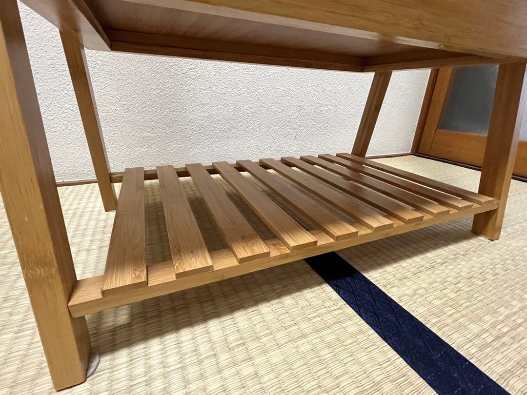 竹製ハンガーラック 引き出し付き