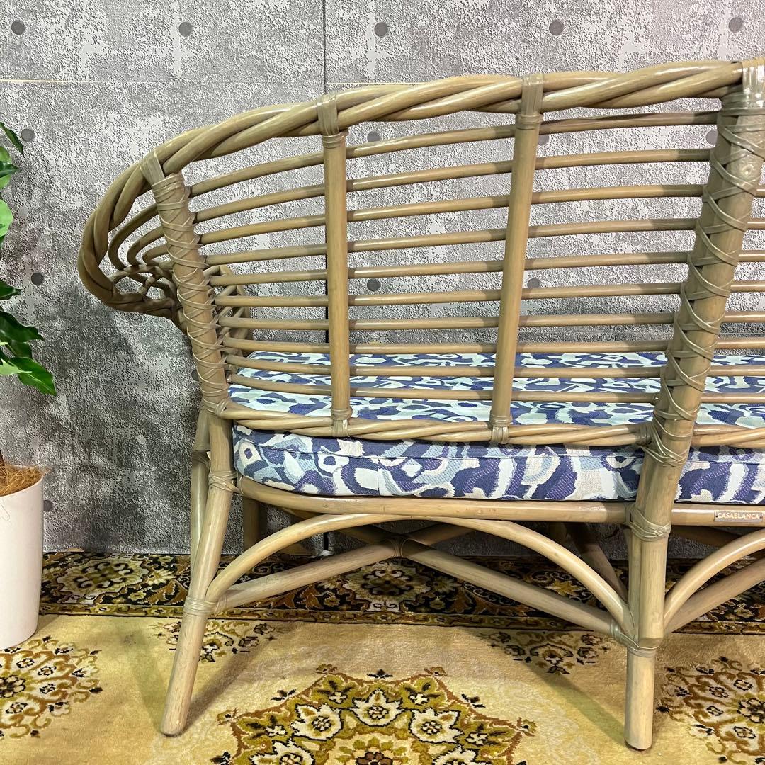 ꧁カサブランカ꧂ CASABLANCA 2人掛けソファ 2Pソファ ラタン 籐