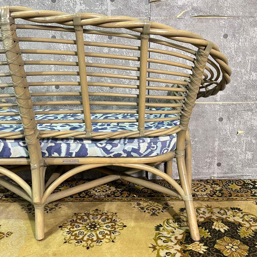 ꧁カサブランカ꧂ CASABLANCA 2人掛けソファ 2Pソファ ラタン 籐