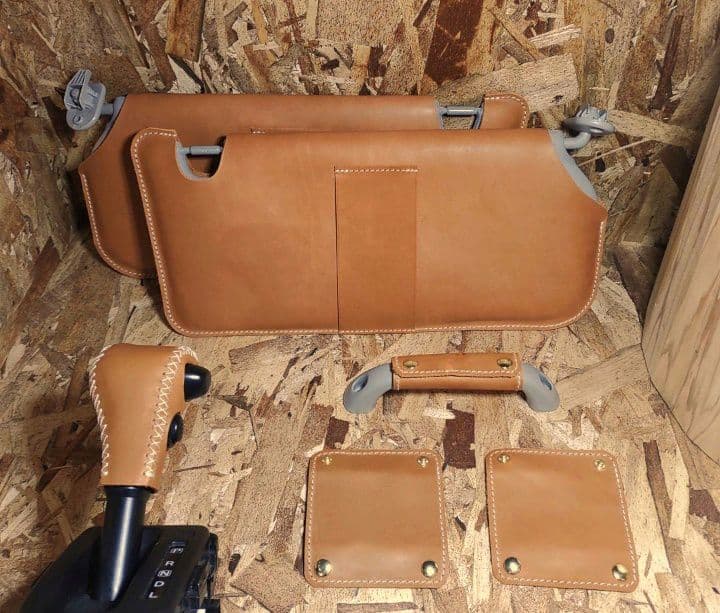 ハスラーカバー3種セット・キャメル、ステッチ白