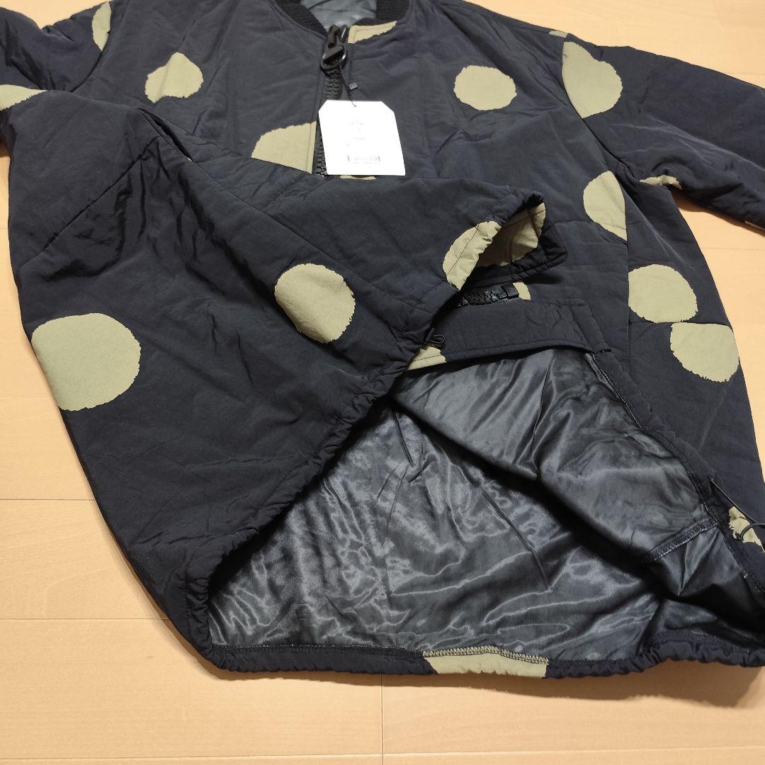 新品タグ付 antiqua ビッグシルエットドット柄コート ブラック F