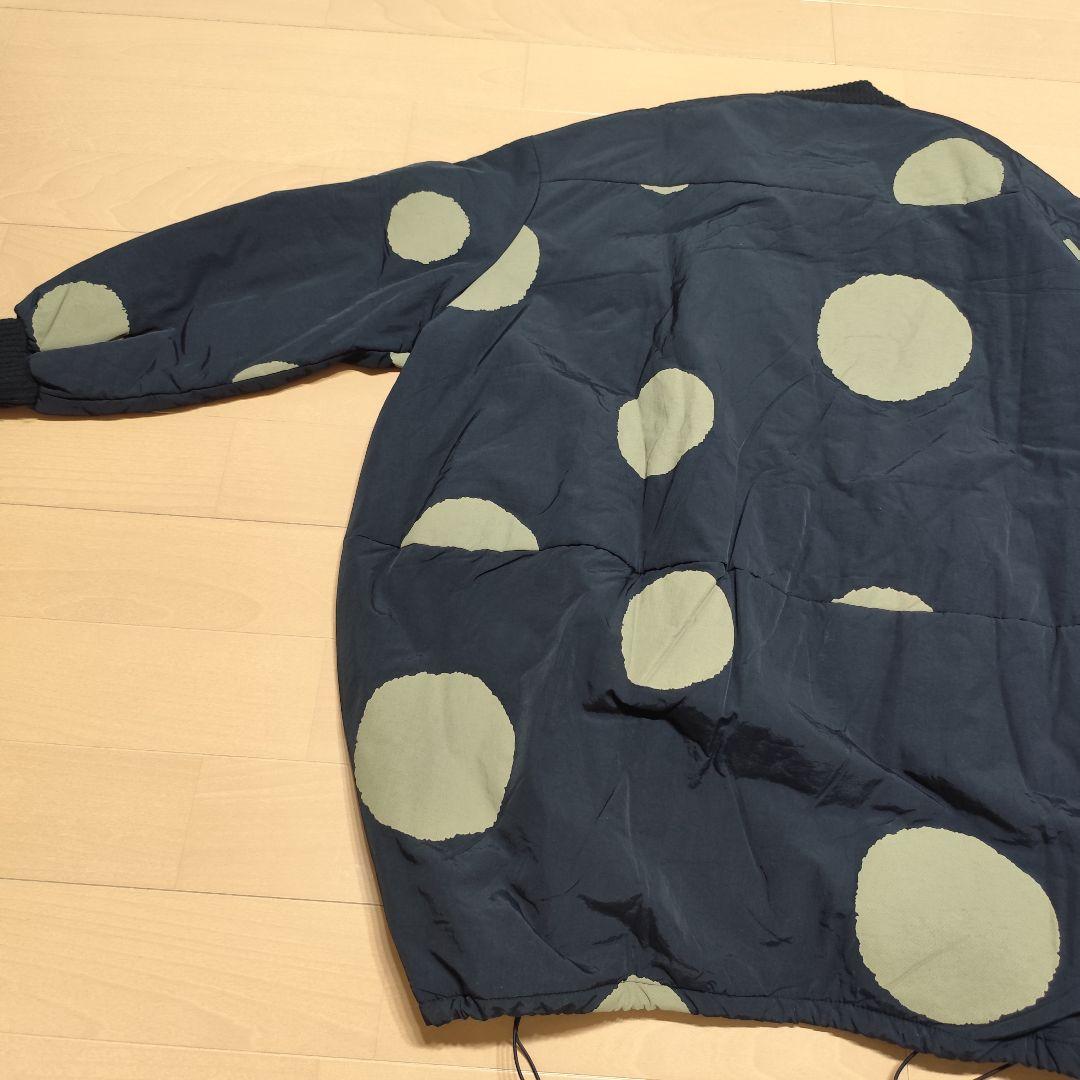 新品タグ付 antiqua ビッグシルエットドット柄コート ブラック F