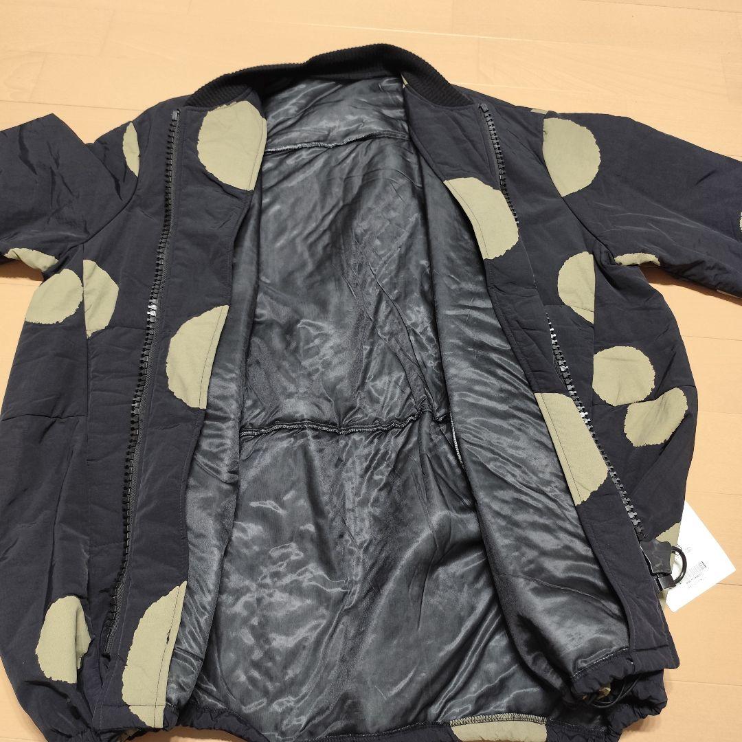 新品タグ付 antiqua ビッグシルエットドット柄コート ブラック F