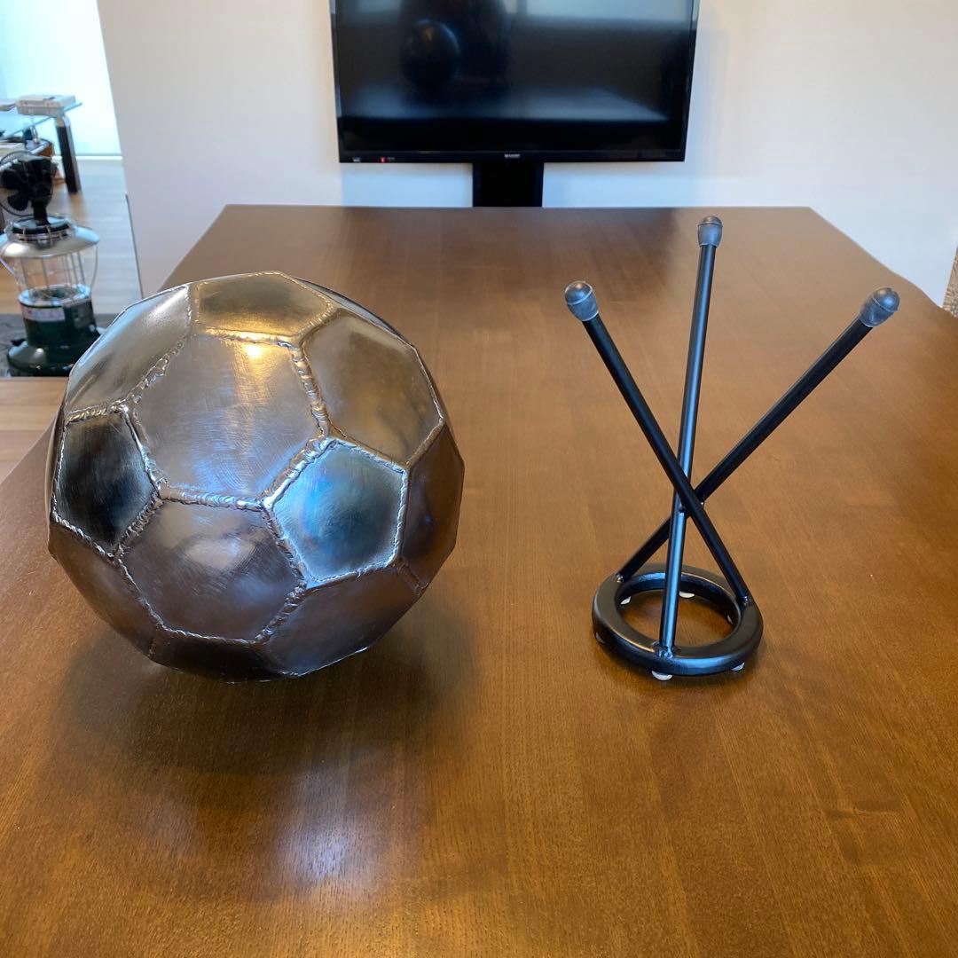［サッカーボールオブジェ］iron金属製インテリア
