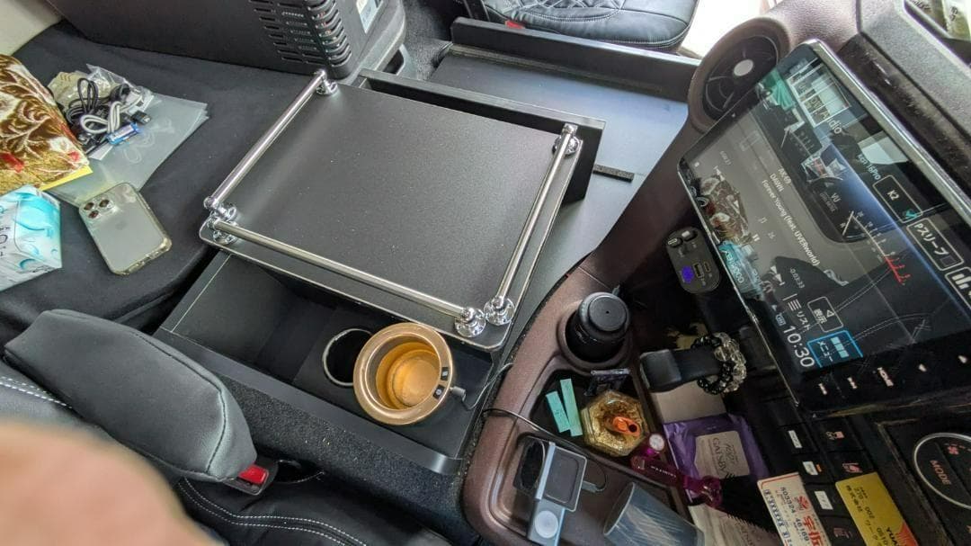 新型 17 グランドプロフィア 保冷庫対応　コンソールテーブル パイプ有り