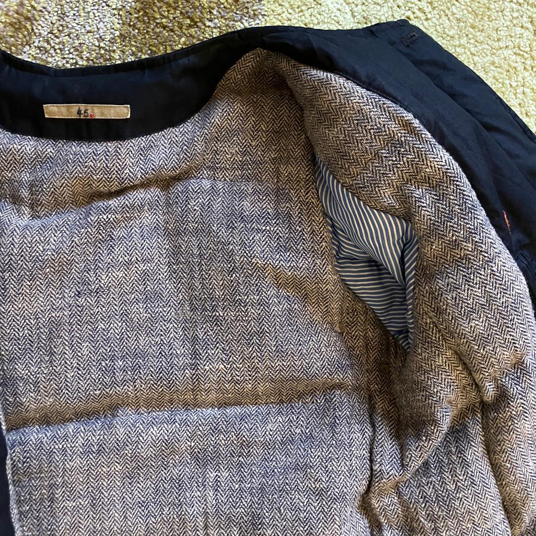 45rノーカラー ダウンコート／ディープインディゴ