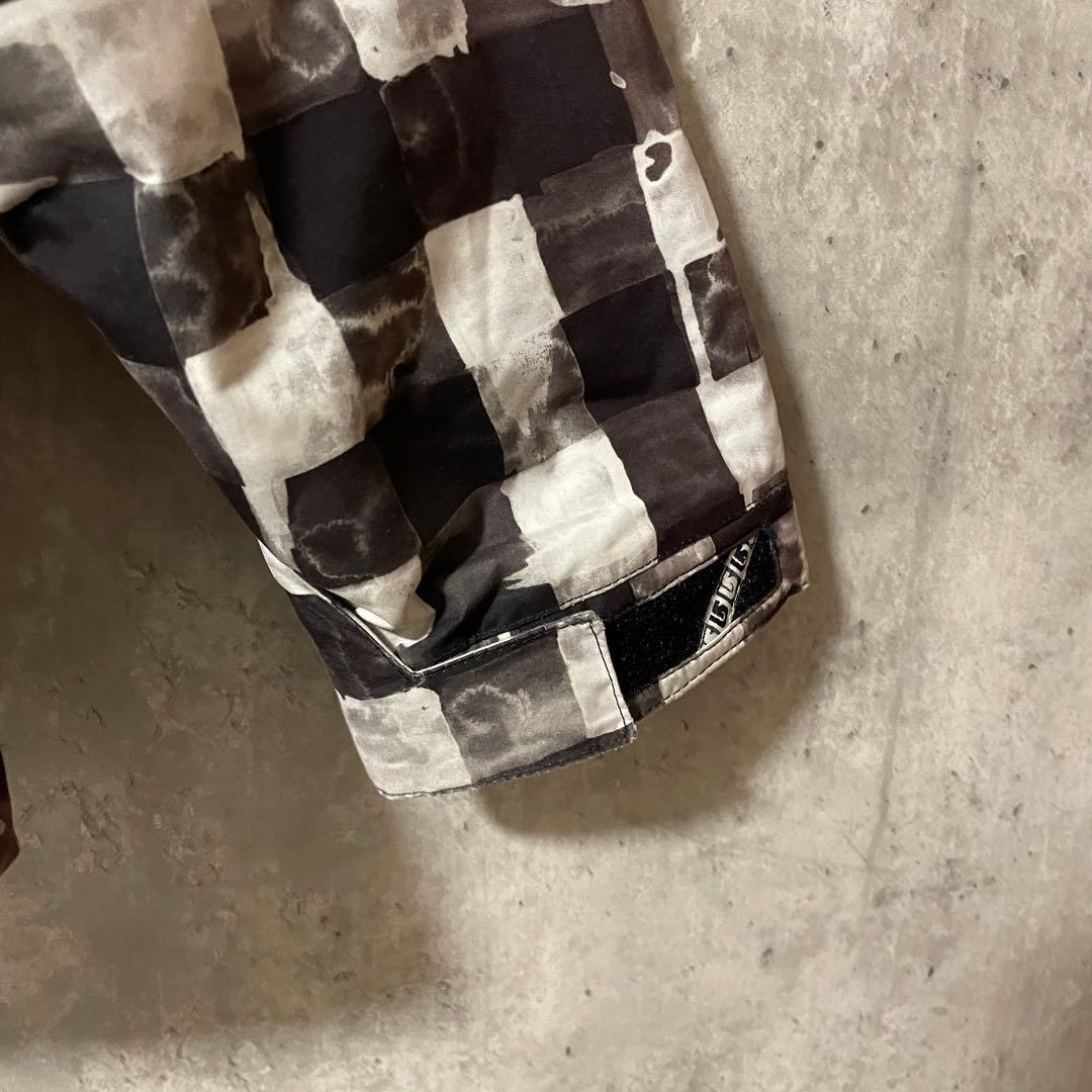 Burtonバートンスキーウェアスノーボードジャケットパーカーフード黒白チェック