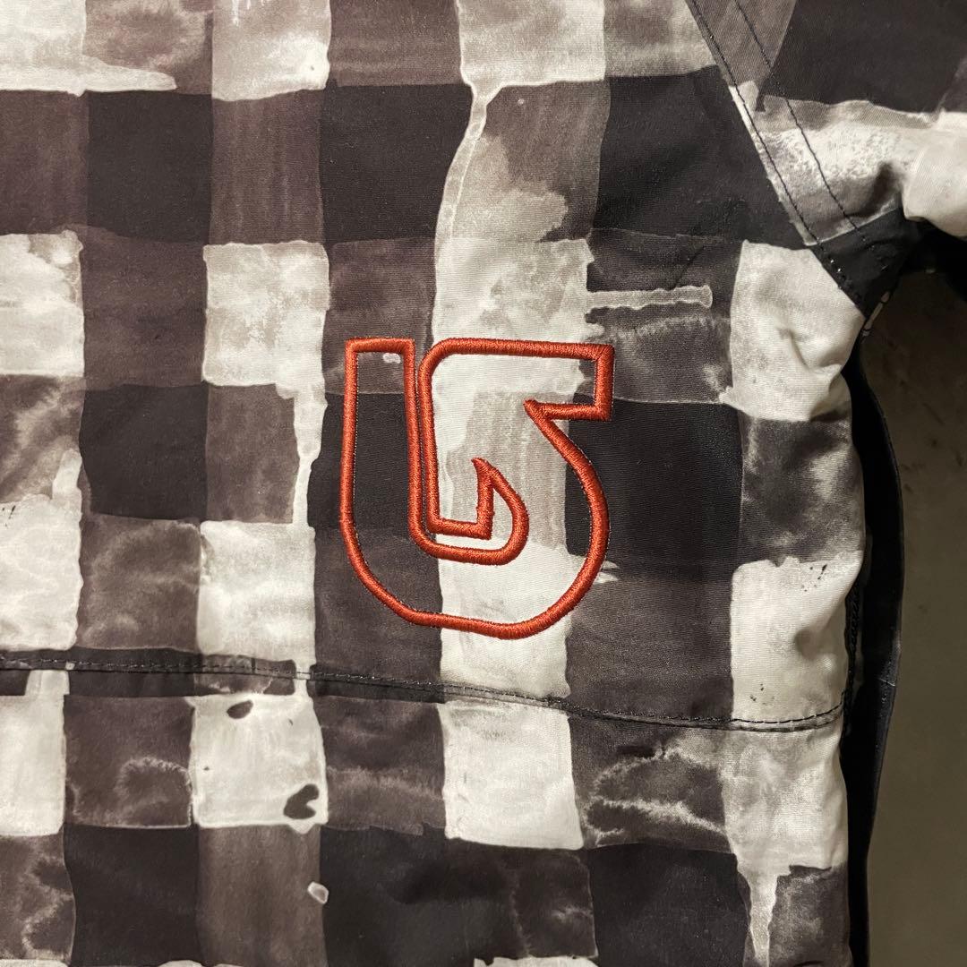 Burtonバートンスキーウェアスノーボードジャケットパーカーフード黒白チェック