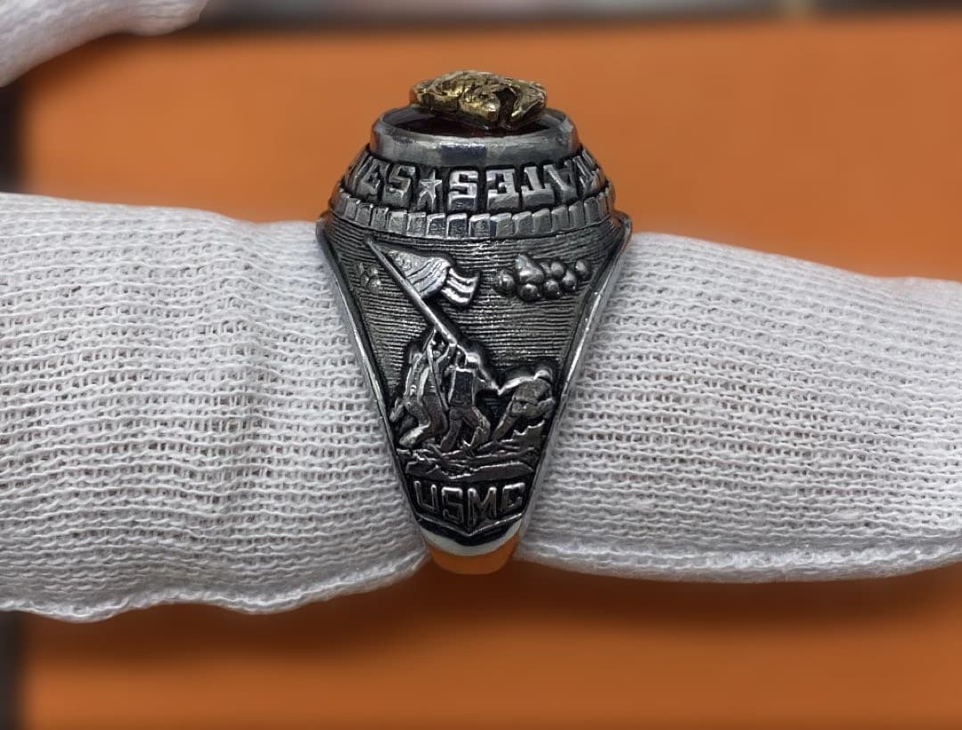 T*R様 超希少♪アメリカ海兵隊 ヴィンテージ カレッジリング 925 クレスト