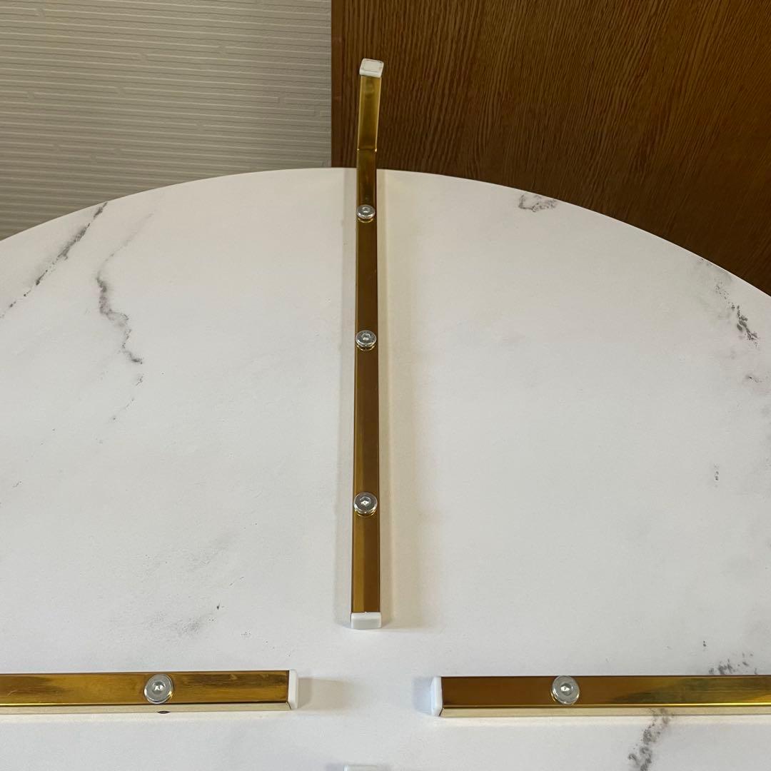 【美品】LOWYA 大理石柄リビングテーブル 丸テーブル[幅69]