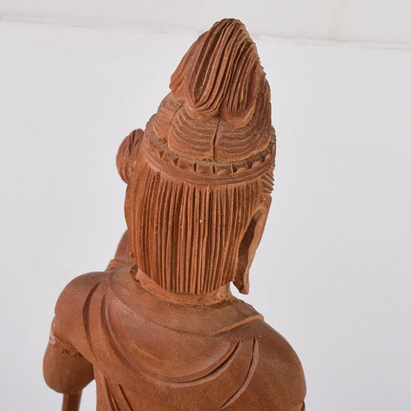 さとだい 武藤英一作　白檀彫　聖観音菩薩像　仏像　置物　共箱　M7615C