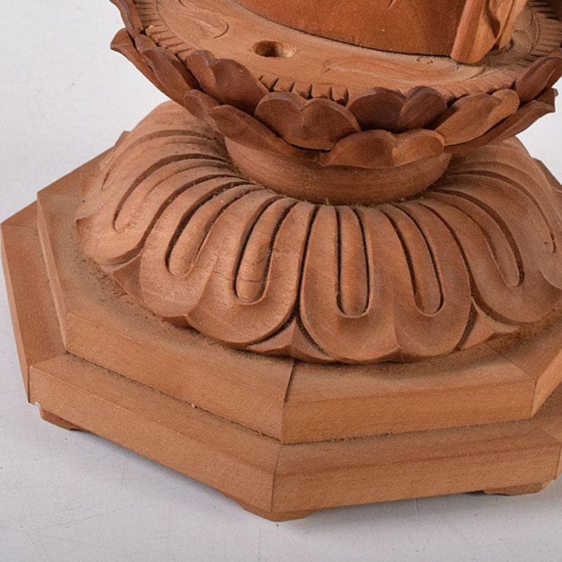 さとだい 武藤英一作　白檀彫　聖観音菩薩像　仏像　置物　共箱　M7615C