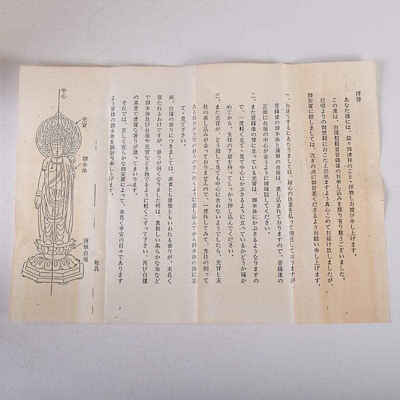 さとだい 武藤英一作　白檀彫　聖観音菩薩像　仏像　置物　共箱　M7615C