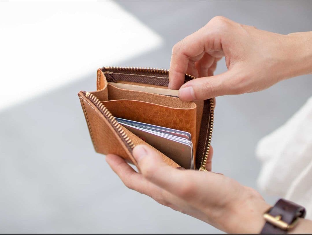 【新品・ローストグリーン】analogico L字ファスナーミニ財布 アナロジコ