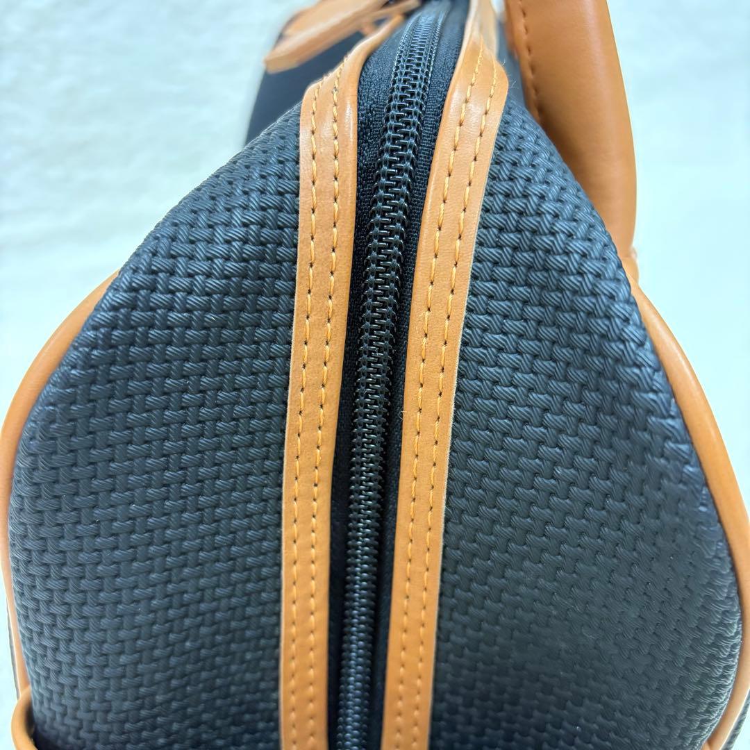 イブ・サンローラン ヴィンテージ ミニボストンバッグ レザー調 バイカラー