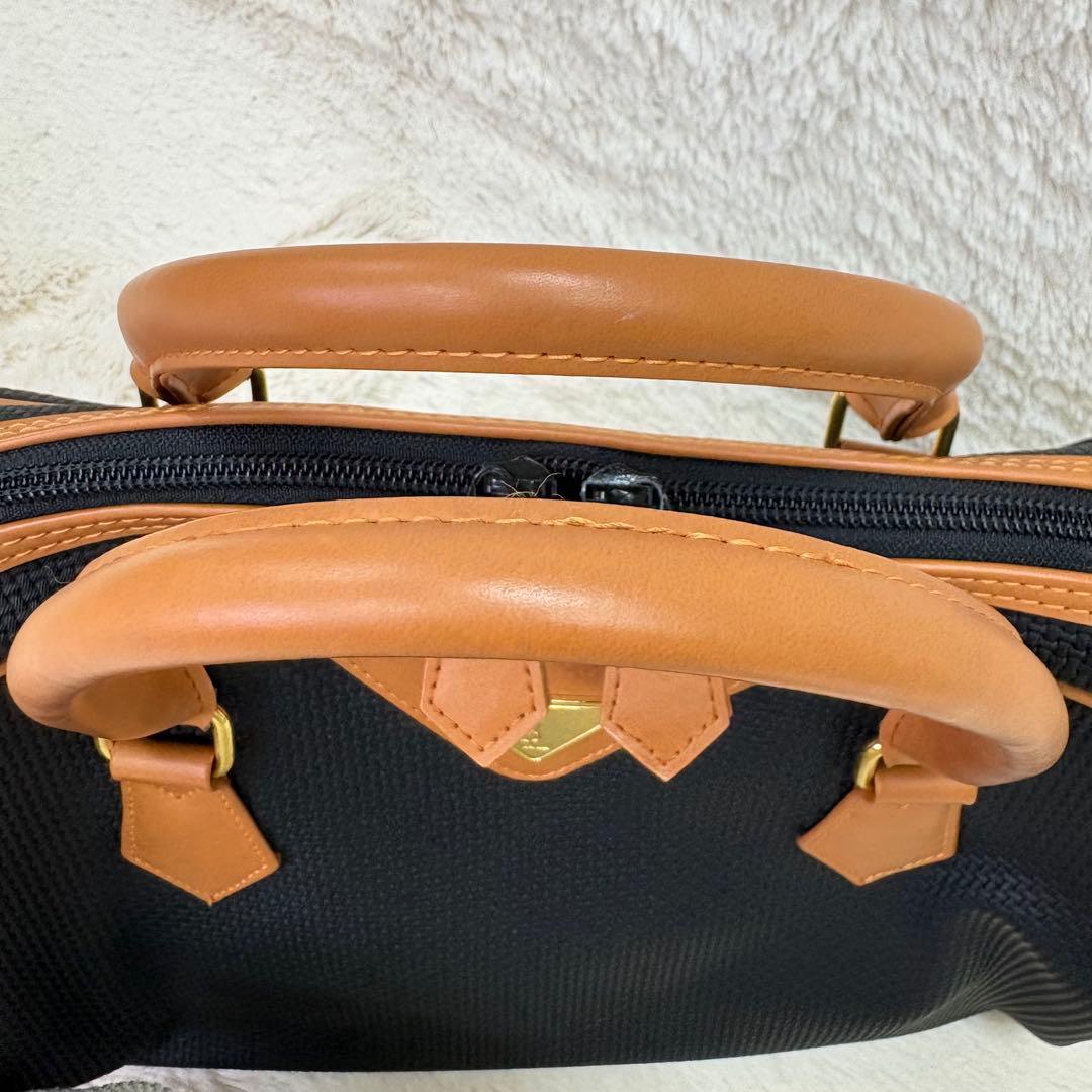 イブ・サンローラン ヴィンテージ ミニボストンバッグ レザー調 バイカラー