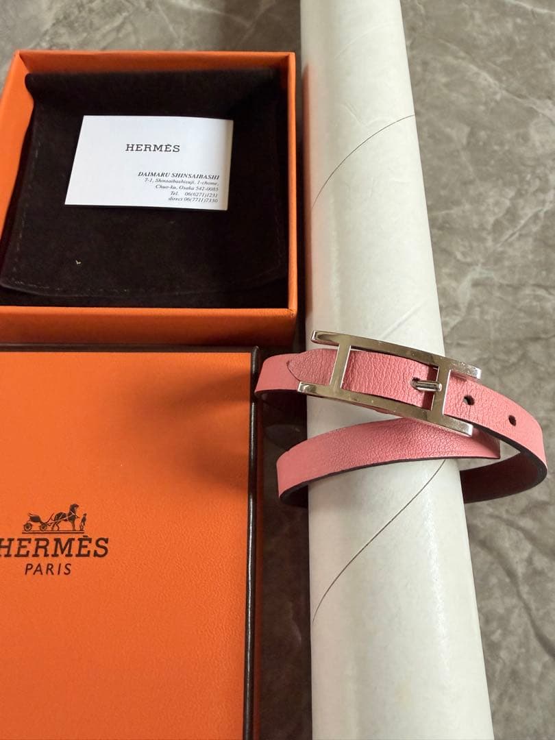 ビーアピ 2連リバーシブルブレスレット エルメス　ピンク　ルビー