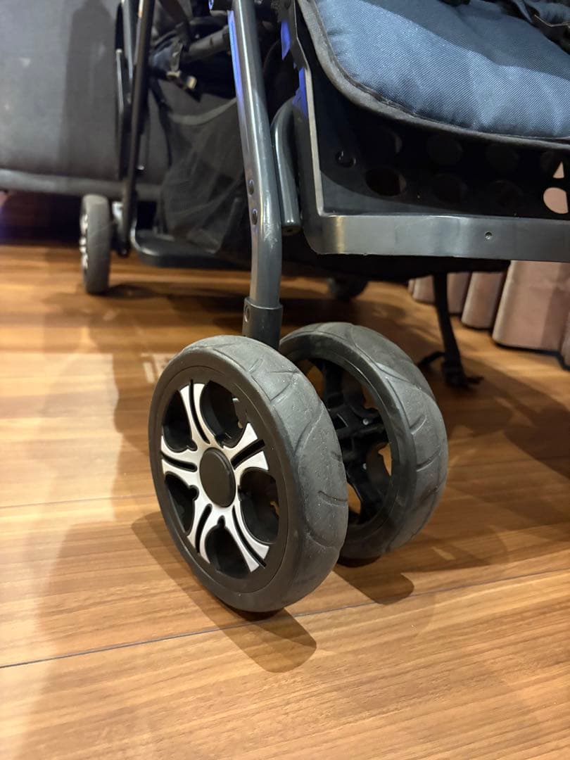 カトージ　2人でゴー 縦型 スリム 2人乗り 人気ベビーカー ネイビー