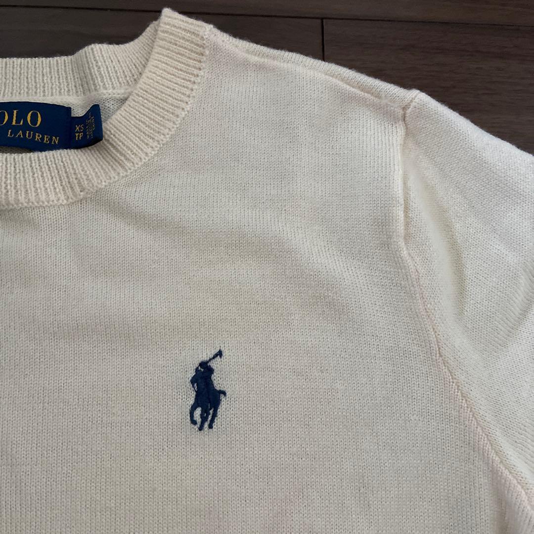 POLO RALPH LAUREN アイボリー 長袖セーター XS ウール100